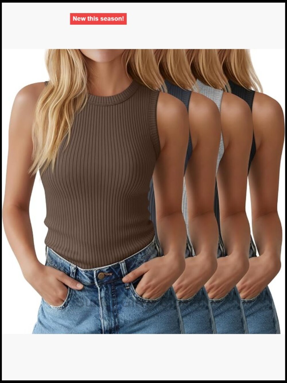 Cotton Ribbed Tank Tops 4 Pack